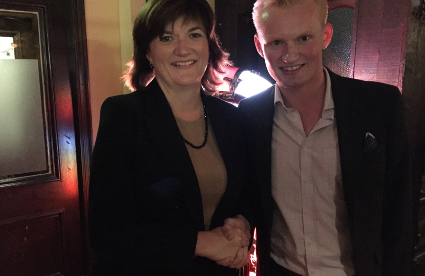 Chairman Jack Murray with Nicky Morgan
